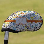 Swirly Floral Golf Club Iron Cover - Single (Personalized)