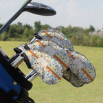 Swirly Floral Golf Club Iron Cover - Set of 9 (Personalized)