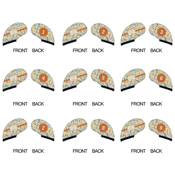 Swirly Floral Golf Club Covers - APPROVAL (set of 9)
