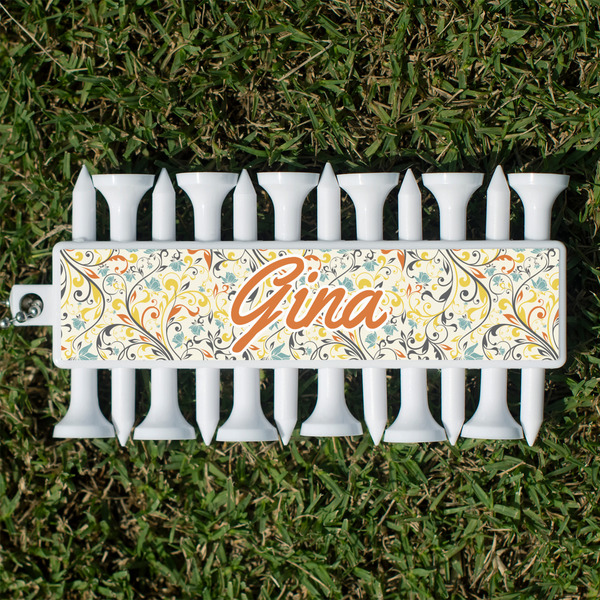 Custom Swirly Floral Golf Tees & Ball Markers Set (Personalized)