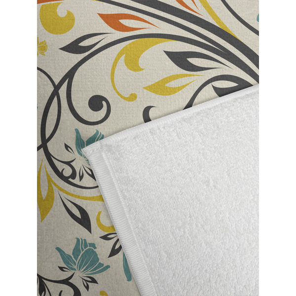 Swirly Floral Golf Towel - Detail