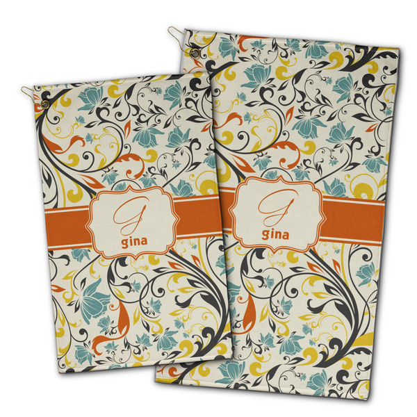 Swirly Floral Golf Towel - PARENT (small and large)