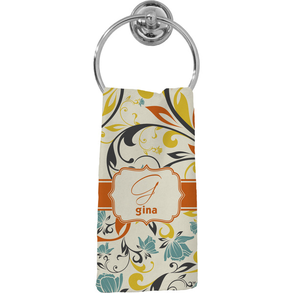 Custom Swirly Floral Hand Towel - Full Print (Personalized)