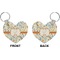 Swirly Floral Heart Keychain (Front + Back)