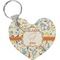 Swirly Floral Heart Keychain (Personalized)