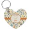 Swirly Floral Heart Plastic Keychain w/ Name and Initial