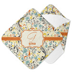 Swirly Floral Hooded Baby Towel (Personalized)