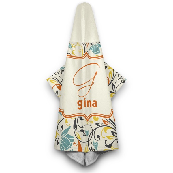 Swirly Floral Hooded Towel - Hanging