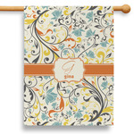 Swirly Floral 28" House Flag (Personalized)
