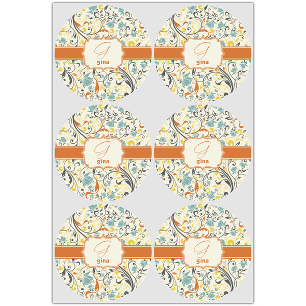 Swirly Floral Icing Circle - Large - Set of 6