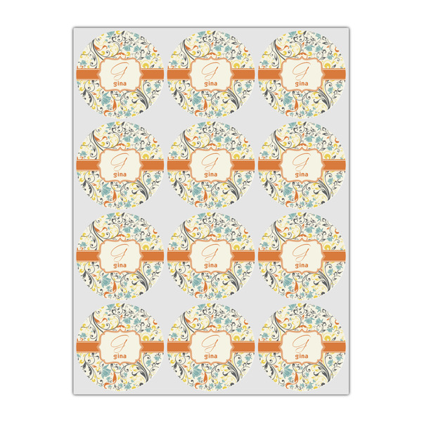 Swirly Floral Icing Circle - Small - Set of 12