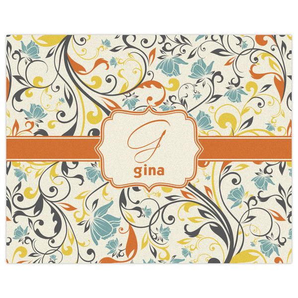 Swirly Floral Indoor / Outdoor Rug - 8'x10' - Front Flat