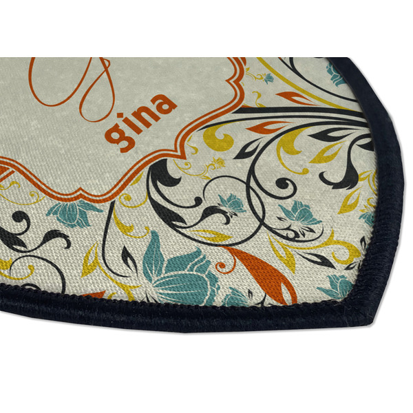 Swirly Floral Iron on Shield 3 Detail