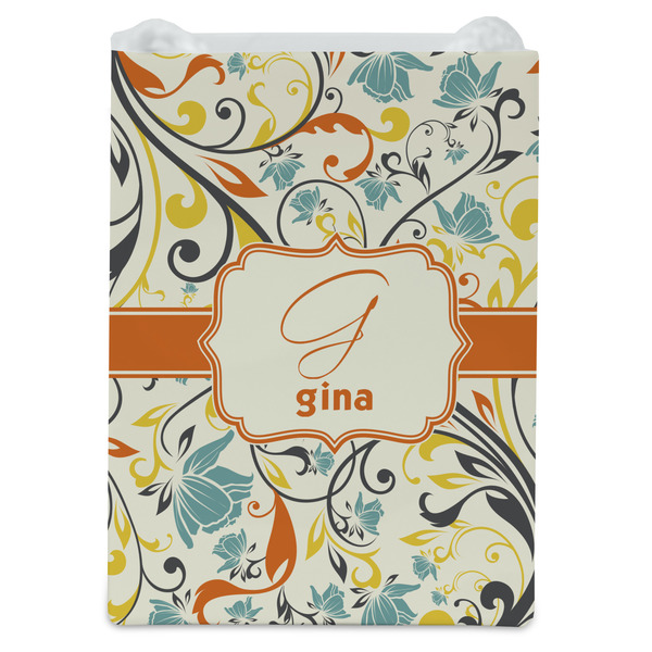 Swirly Floral Jewelry Gift Bag - Gloss - Front