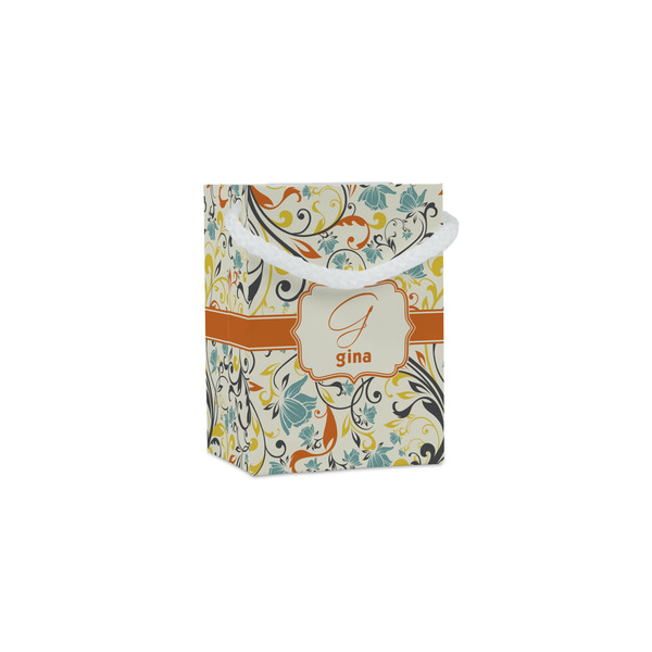 Custom Swirly Floral Jewelry Gift Bags (Personalized)