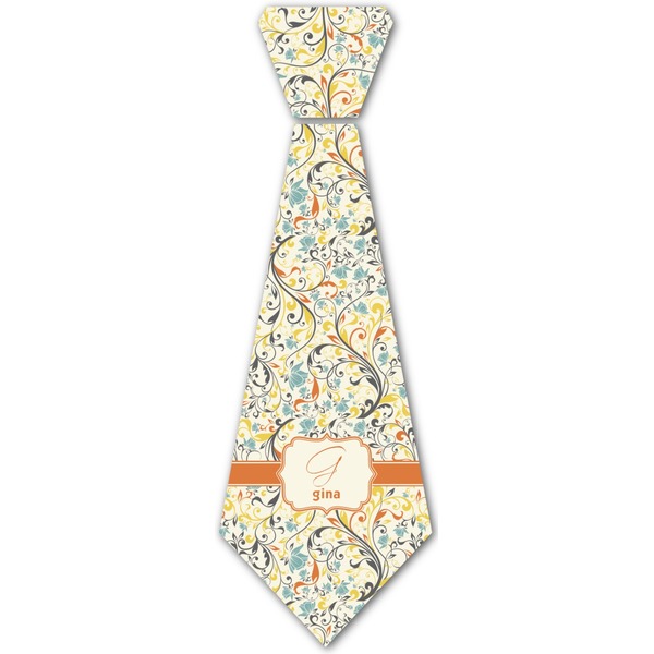 Custom Swirly Floral Iron On Tie (Personalized)