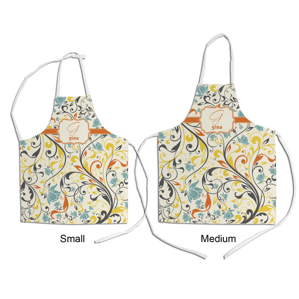 Swirly Floral Kid's Aprons - Comparison