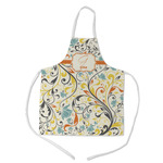 Swirly Floral Kid's Apron w/ Name and Initial