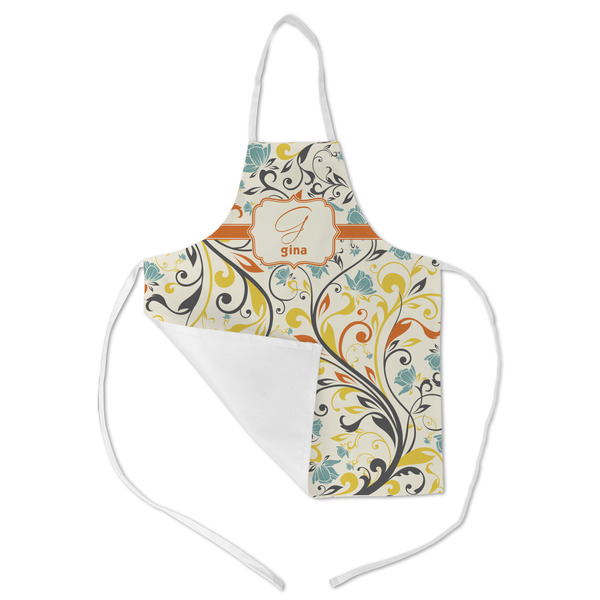 Swirly Floral Kid's Aprons - Medium - Main (med/lrg)