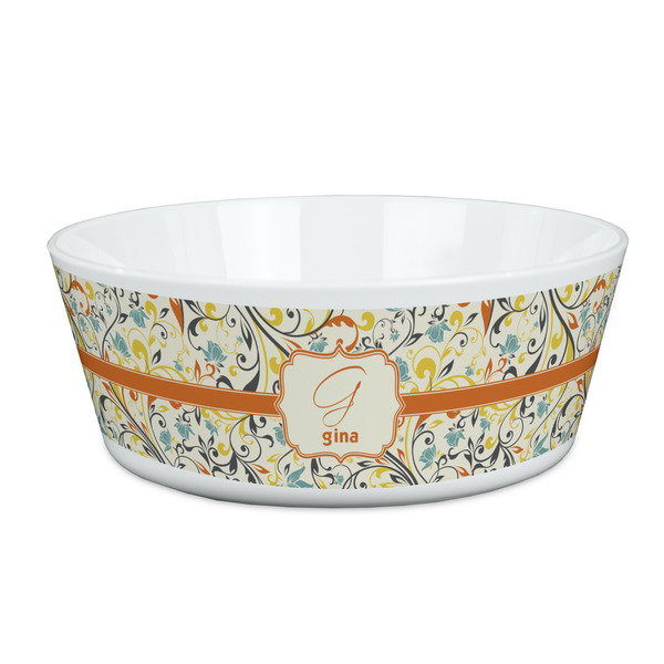 Custom Swirly Floral Kid's Bowl (Personalized)