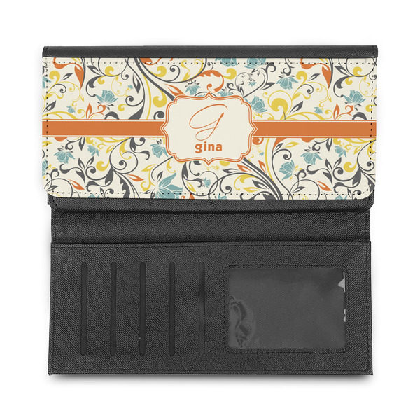 Swirly Floral Ladies Wallet - Half Way Open