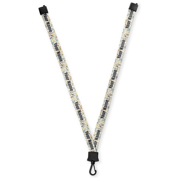 Custom Swirly Floral Lanyard (Personalized)