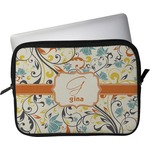 Swirly Floral Laptop Sleeve / Case (Personalized)