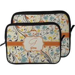 Swirly Floral Laptop Sleeve / Case (Personalized)