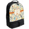 Swirly Floral Large Backpack - Black - Angled View