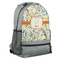 Swirly Floral Large Backpack - Gray - Angled View
