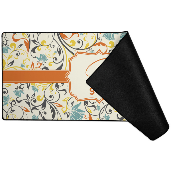 Swirly Floral Large Gaming Mats - FRONT W/ FOLD