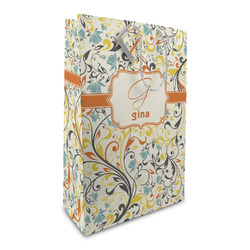 Swirly Floral Large Gift Bag (Personalized)
