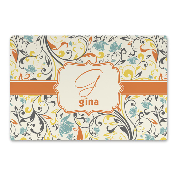 Custom Swirly Floral Large Rectangle Car Magnet (Personalized)