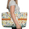 Swirly Floral Large Rope Tote Bag - In Context View