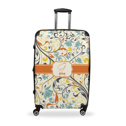 Swirly Floral Suitcase - 28" Large - Checked w/ Name and Initial
