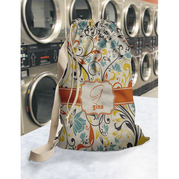 Swirly Floral Laundry Bag in Laundromat