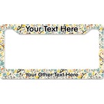 Swirly Floral License Plate Frame - Style B (Personalized)