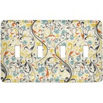 Swirly Floral Light Switch Cover (4 Toggle Plate)