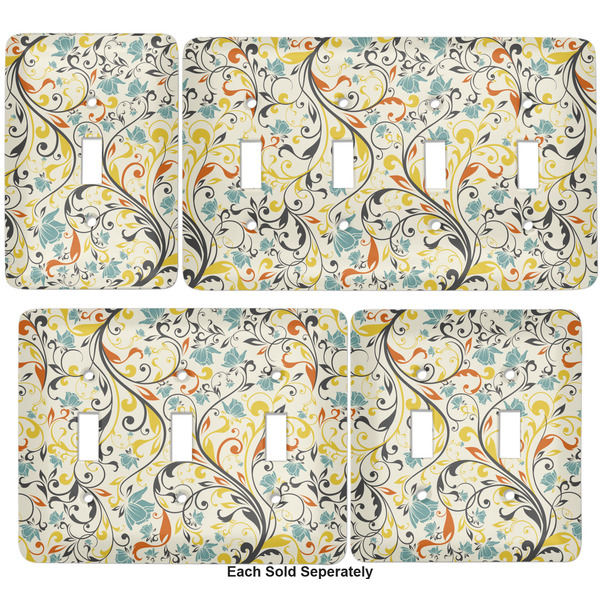 Swirly Floral Light Switch Covers all sizes