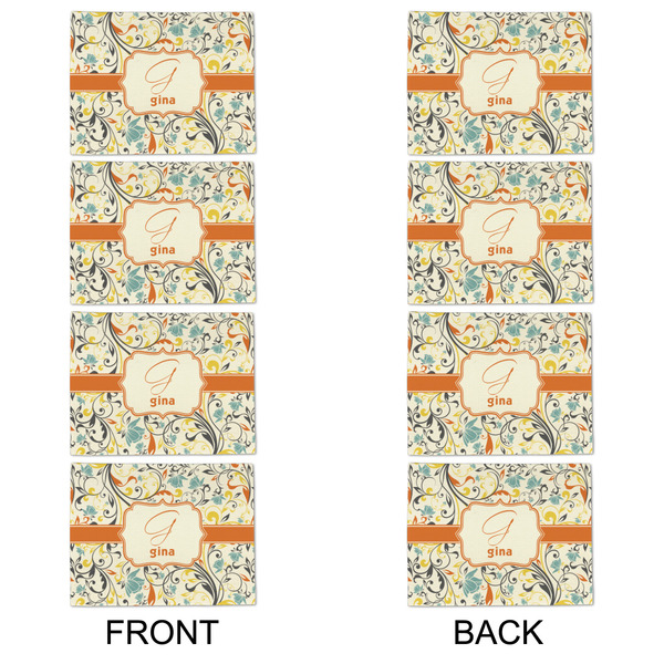 Swirly Floral Linen Placemat - APPROVAL Set of 4 (double sided)