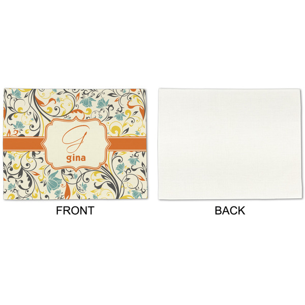 Swirly Floral Linen Placemat - APPROVAL Single (single sided)