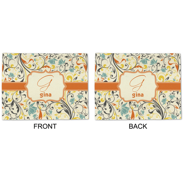 Swirly Floral Linen Placemat - APPROVAL (double sided)