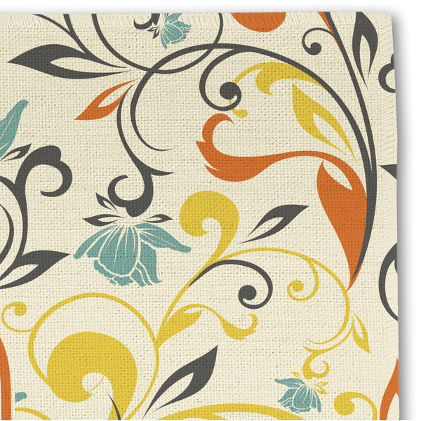 Swirly Floral Linen Placemat - DETAIL