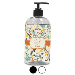 Swirly Floral Plastic Soap / Lotion Dispenser (Personalized)