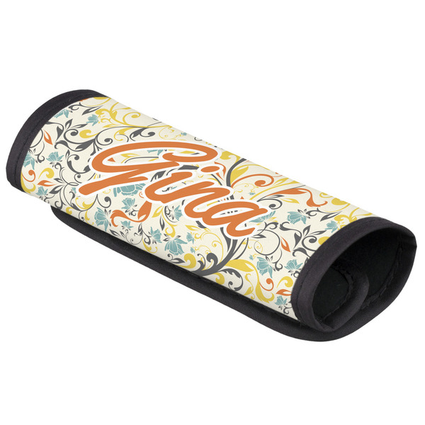 Custom Swirly Floral Luggage Handle Cover (Personalized)