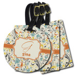 Swirly Floral Plastic Luggage Tag (Personalized)