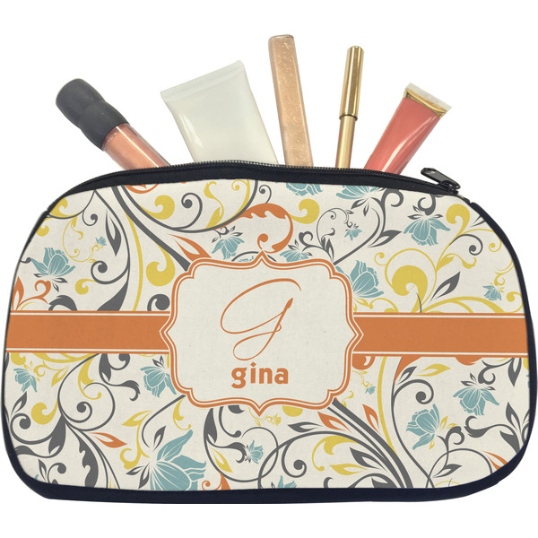 Swirly Floral Makeup Bag Medium