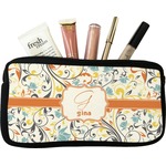 Swirly Floral Makeup / Cosmetic Bag (Personalized)