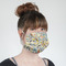 Swirly Floral Mask - Quarter View on Girl