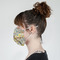 Swirly Floral Mask - Side View on Girl